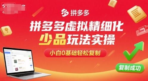 拼多多虚拟精细化少品玩法实操，小白0基础轻松复制-三零资源