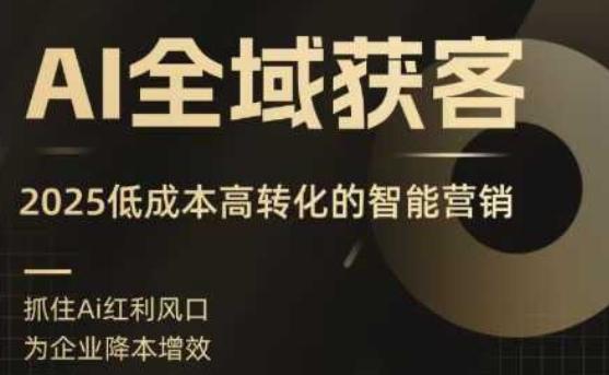 AI全域获客实训营，2025低成本高转化的智能营销，精准找客，高效营销-三零资源