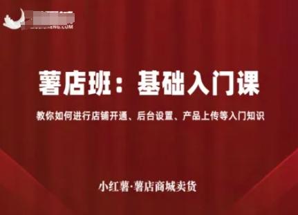 小红薯薯店商城卖货,基础入门课,教你如何进行店铺开通、后台设置、产品上传等入门知识-三零资源