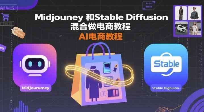 Midjourney和Stable Diffusion混合做电商教程-ai电商教程-三零资源