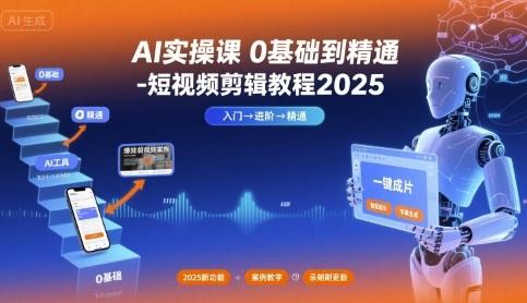 AI实操课0基础到精通-短视频剪辑教程2025-三零资源