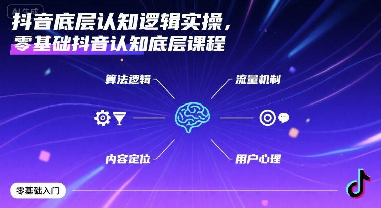 抖音底层认知逻辑实操,零基础抖音认知底层课程-三零资源