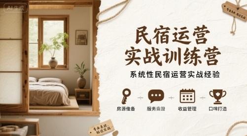 民宿运营实战训练营,系统性民宿运营实战经验-三零资源