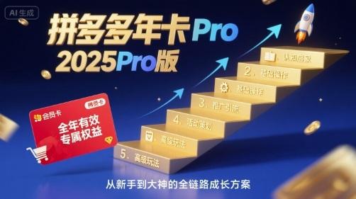 拼多多年卡2025Pro版，五大板块从认知到基础、从推广到活动、从活动到玩法-三零资源