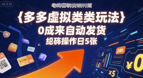多多虚拟类目玩法，0成本全自动发货，矩阵操作日5张-三零资源