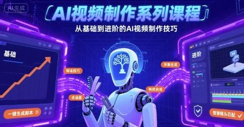 AI视频制作系列课程,从基础到进阶的AI视频制作技巧全涵盖-三零资源