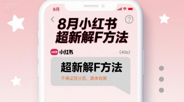 8月小红书超新解封方法,不保证百分百,具体自测-三零资源