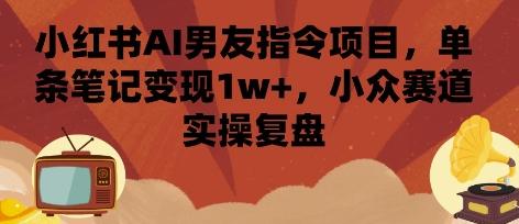 小红书AI男友指令项目，单条笔记变现1w+，小众赛道实操复盘-三零资源