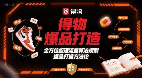 得物爆品打造,全方位梳理得物流量算法规则爆品打造规则-三零资源