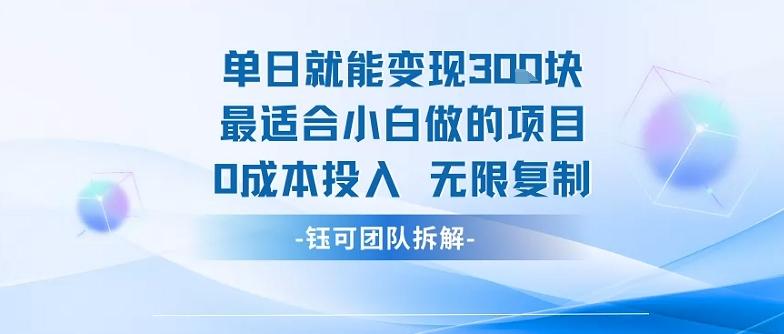 单日就能变现3张最适合小白做的项目0成本投入 无限复制-三零资源