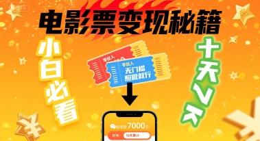 小白必看!卖电影票项目,零投入无门槛谁都能做,十天到手 7k,照做就行【揭秘】-三零资源