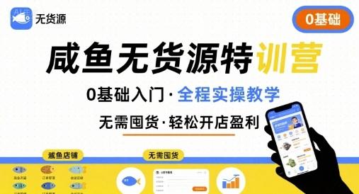 无货源特训营,0基础带你玩转咸鱼无货源-三零资源