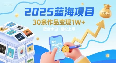 2025蓝海项目30条作品 变现1w+ 有手就能操作适合小白做-三零资源