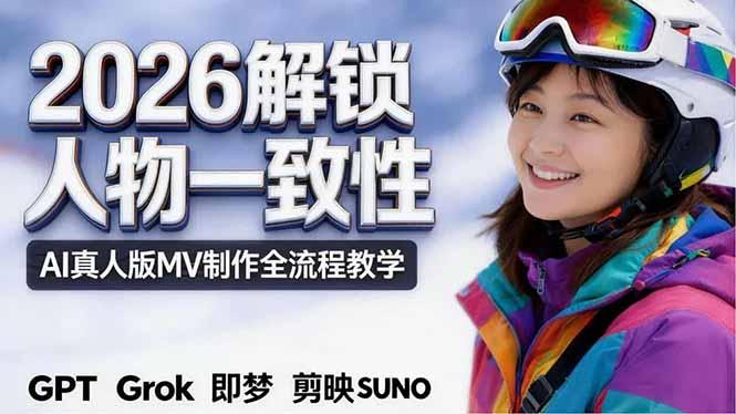 2026独创解锁人物一致性:AI真人版MV制作,不讲空话,不拼概念,全流程实操-三零资源