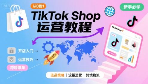 TikTok Shop从0到1运营教程，TikTok跨境电商新手必学课程-三零资源