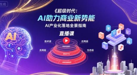 超级时代:AI助力商业新势能直播课,AI产业化落地全景指南-三零资源