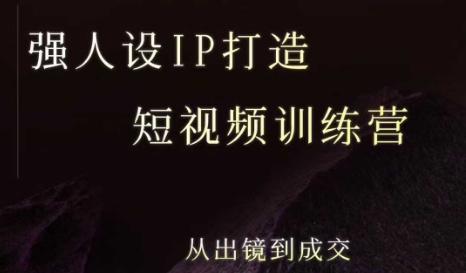 强人设ip打造课,8月最新5天短视频ip训练营,从出镜到成交-三零资源