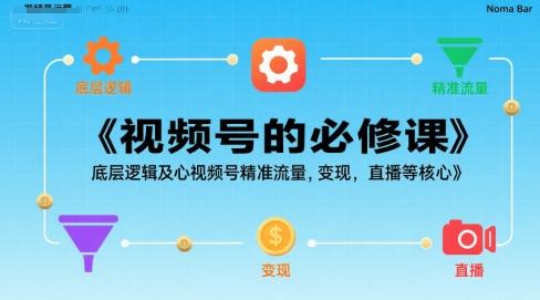 视频号的必修课,视频号的底层逻辑及核心视频号精准流量,变现,直播等核心-三零资源