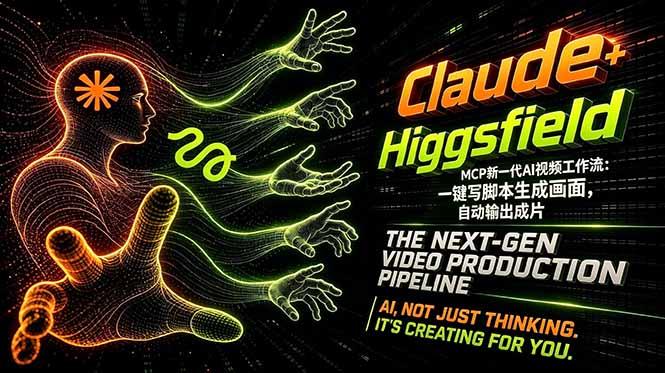 Claude+Higgsfield MCP新一代AI视频工作流:一键写脚本生成画面,自动输出成片-三零资源