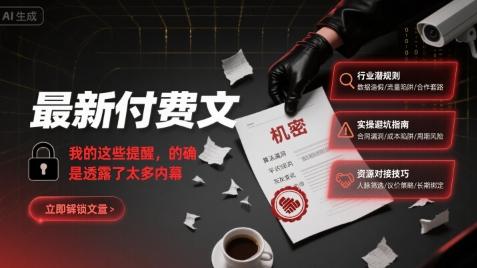 最新付费文:我的这些提醒,的确是透露了太多内幕-三零资源