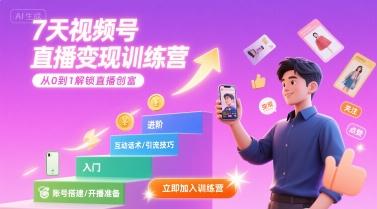 7天视频号直播变现训练营,带你从0到1解锁视频号直播创富-三零资源