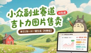 小众副业赛道 吉卜力图片售卖 单日2张+ AI一键生成【附教程】-三零资源