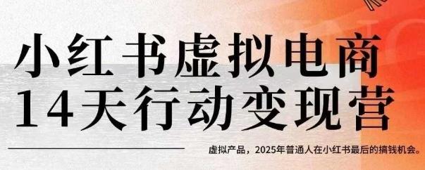 小红书虚拟电商14天变现训练营，虚拟产品，2025年普通人在小红书最后的搞钱机会（更新）-三零资源