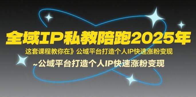 全域IP私教陪跑2025年，这套课程教你在​公域平台打造个人IP快速涨粉变现-三零资源