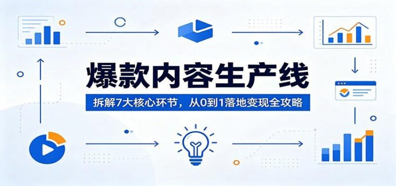 爆款内容生产线:拆解7大核心环节,从0到1落地变现全攻略-三零资源
