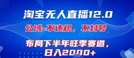 淘宝无人直播12.0，不封号，不违规，布局下半年旺季赛道，日入1k+(独家技术)【揭秘】-三零资源