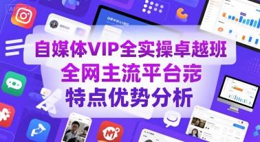 自媒体VIP全实操卓越班，全网主流平台特点优势分析-三零资源