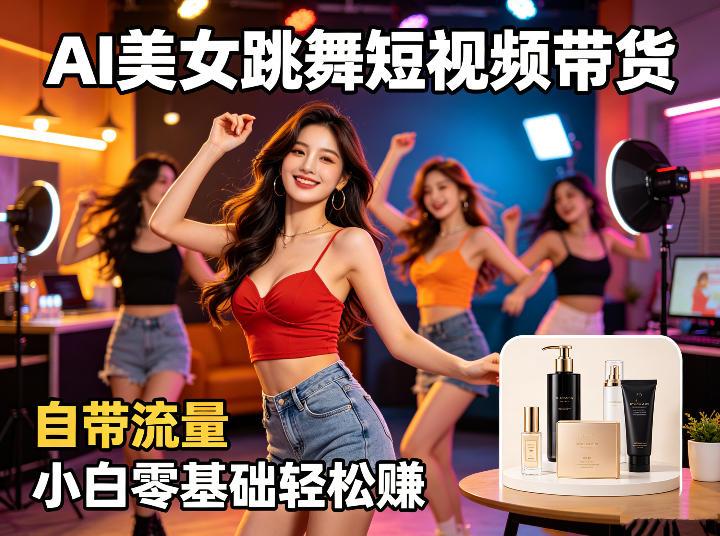 AI美女跳舞短视频带货:自带流量,小白零基础轻松賺,详细拆解-三零资源