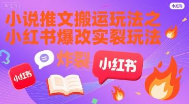 小说推文搬运玩法之小红书,小红书爆改实长炸裂玩法-三零资源
