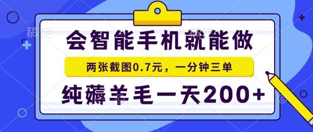 2025年零撸手机项目，二十秒一单，纯薅羊毛，一天200+做就有【揭秘】-三零资源