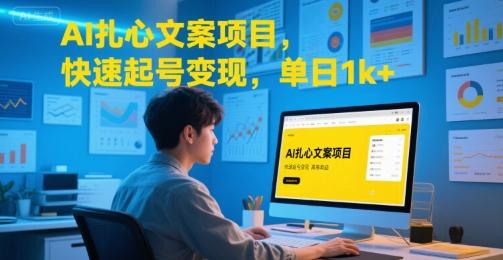AI扎心文案项目,快速起号变现,单日1k+-三零资源