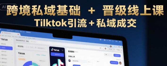 跨境私域基础+晋级线上课，Tilktok引流+私域成交-三零资源