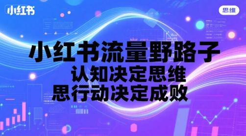 小红书流量野路子,认知决定思维,思维决定行动,行动决定成败-三零资源