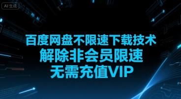 百度网盘不限速下载技术,解除非会员限速,无需充值VIP-三零资源