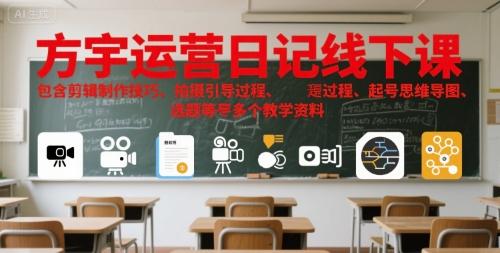 方宇运营日记线下课,包含剪辑制作技巧、拍摄引导过程、起号思维导图、选题等多个教学资料-三零资源