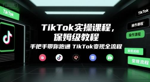 TikTok实操课程,保姆级教程,手把手带你跑通TikTok变现全流程-三零资源