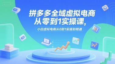 拼多多全域虚拟电商从零到1实操课，小白虚拟电商从0到1实操到精通-三零资源