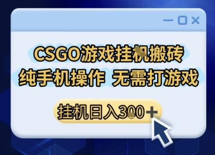 CSGO游戏挂G搬砖,小白纯手机即可操作,不用电脑打游戏,日入3张+,副业网创项目【揭秘】-三零资源