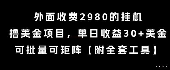 外面收费2980的挂G撸美金项目,单日收益30+美金,可批量可矩阵【揭秘】-三零资源