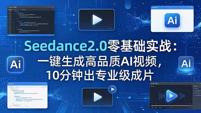 Seedance2.0零基础实战：一键生成高品质AI视频，10分钟出专业级成片-三零资源