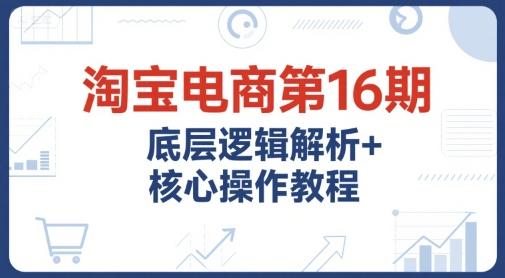 淘宝电商第16期，底层逻辑解析+核心操作教程，运营、推广提升能力的必学课程+配套资料-三零资源
