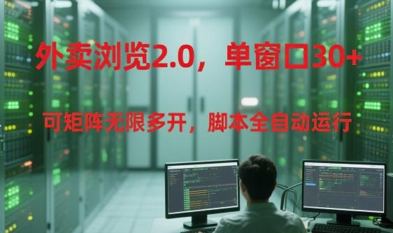 外卖浏览2.0，单窗口30+可矩阵无限多开，脚本全自动运行【揭秘】-三零资源