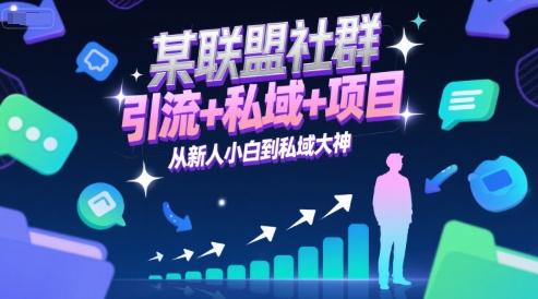 某联盟社群，引流+私域+项目，从新人小白到私域大神-三零资源