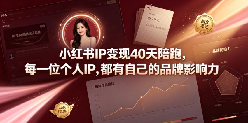 小红书IP变现40天陪跑,每一位个人IP,都有自己的品牌影响力 图1