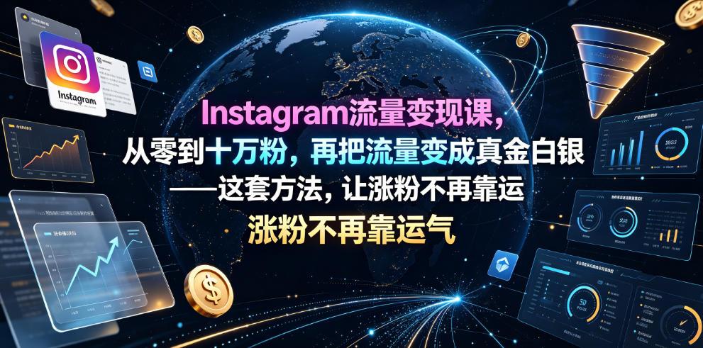 Instagram流量变现课，从零到十万粉，再把流量变成真金白银——这套方法，让涨粉不再靠运气【原创双语字幕】 图1