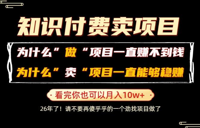 普通人为什么能够靠卖项目轻松月入10W+，而做项目却容易成炮灰，卖项目为什么能够稳賺不赔？【揭秘】 图1
